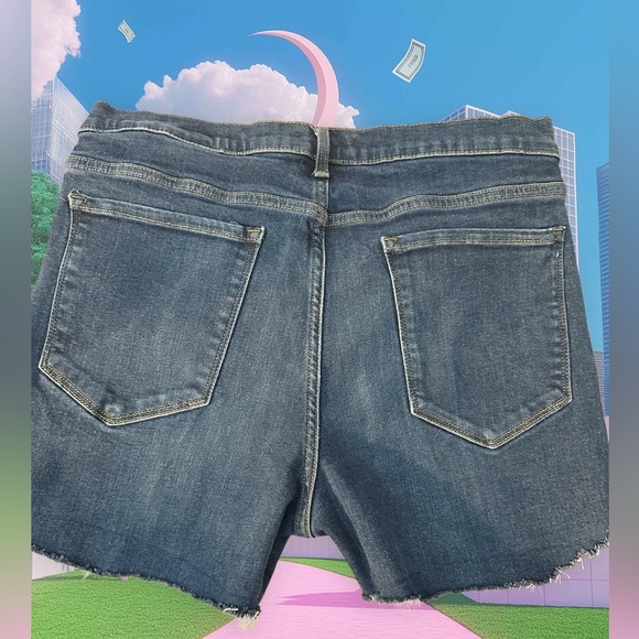 Banana Republic Jeans Shorts Cut-Offs Dark Wash Stretch Denim Size 32 - Picture 4 of 5